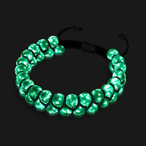 Dans les nuages | Céruléen x Ivoire | Bracelet Verre Double Luciole